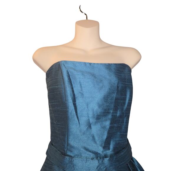 Alfred Sung Womens Size 12 Strapless Prom Dress Sample Formal Mosaic Cocktail - Picture 3 of 14